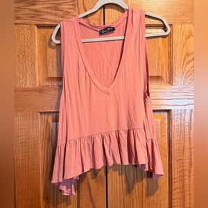 Rae Mode Coral Ruffle Tank Top